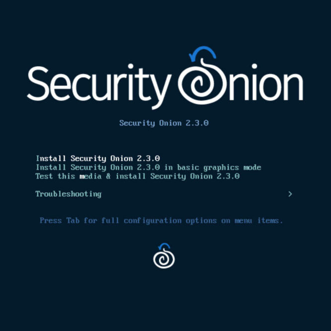 A picture of the Security Onion Installation boot screen.
